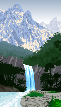 jungle rainforest mountainsのイラスト素材