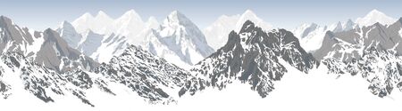 karakoram himalayan panorama backgroundのイラスト素材