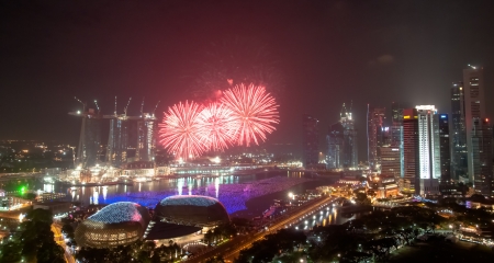 New Year fireworks, Singaporeのeditorial素材