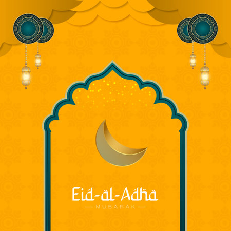 Eid Al Adha Mubarak Creative design for social media templateの写真素材