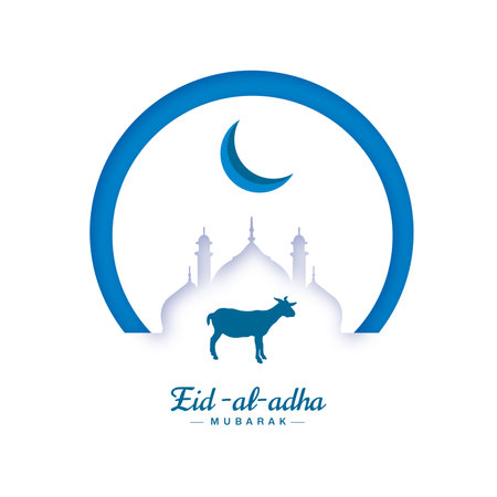 Vector flat paper style eid al adha bakrid festival nice social media templateのイラスト素材