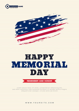 Vector flayer new ecru white template for usa memorial day celebration designのイラスト素材