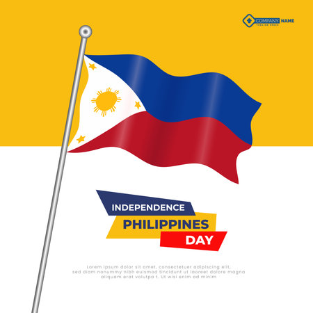 Vector philippines independence day celebration with flagのイラスト素材