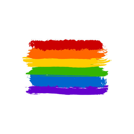 Vector lgtb pride colorful paint brush stroke with white backgroundのイラスト素材