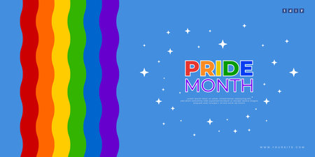 Happy pride month banner design with flagのイラスト素材
