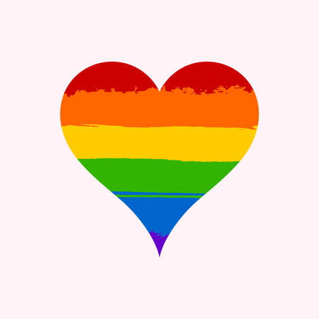 Vector pride flag in heart shape with white backgroundのイラスト素材