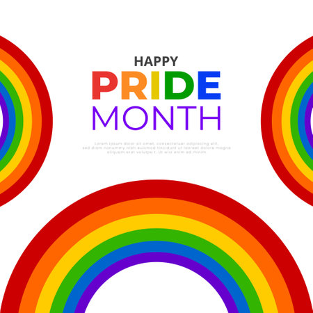 Vector happy pride month social media post simple designのイラスト素材