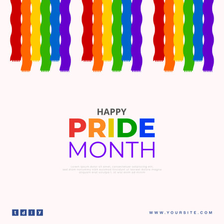 Happy pride month social media post design with flagのイラスト素材