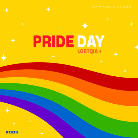 Pride month social media wishing post template design with rainbow flag  Vector fileのイラスト素材