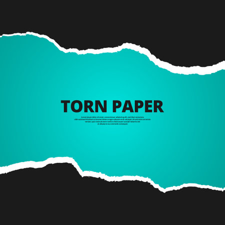 Black torn paper effect banner design with light skyblue backgroundのイラスト素材