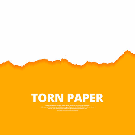 White sheet of torn paper on yellow backgroundのイラスト素材