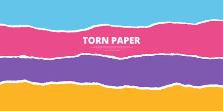 Vector torn paper colorful infographic background designのイラスト素材