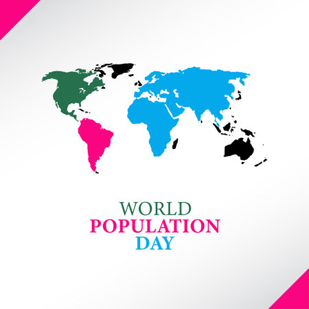 Concept or composition of World Population Day, July 11th, we are reminded of the importance of understanding global population. Take action now to ensure that our prepared resources.のイラスト素材