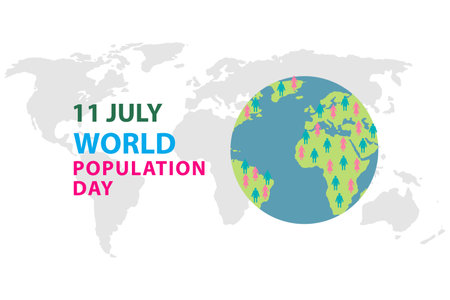 World Population Day 11th july , banner, Design social media template designのイラスト素材