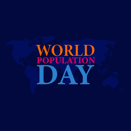 World Population Day 11th july , post, banner, blue color design social media template designのイラスト素材