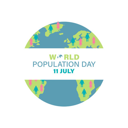 World Population Day 11th july , social media post designのイラスト素材