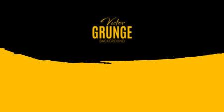 Yellow abstract dirty grunge advertising banner or poster black background design vector fileのイラスト素材