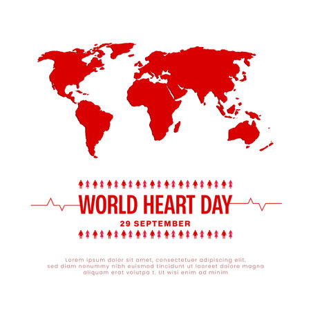World Heart Day 29th september Banner or poster Designのイラスト素材