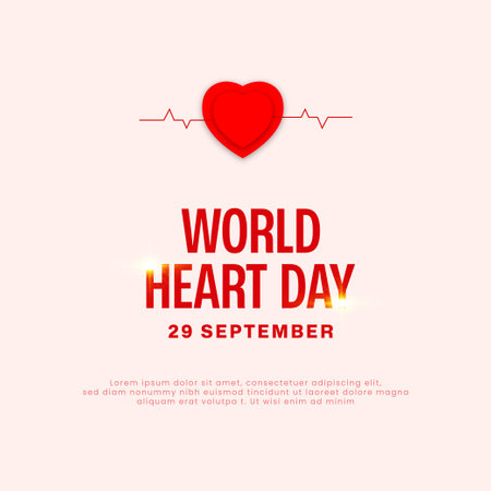 World Heart Day 29th september Banner or poster Designのイラスト素材