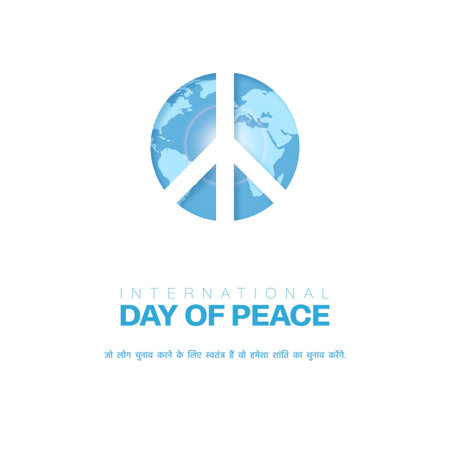 international peace day template with pigeon and symbol social media post designのイラスト素材