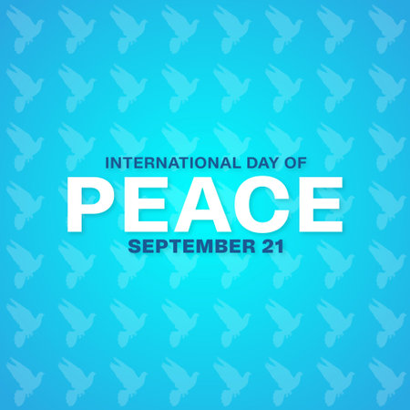 international peace day template with pigeon pattern post designのイラスト素材