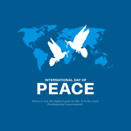international peace day template with pigeon post designのイラスト素材
