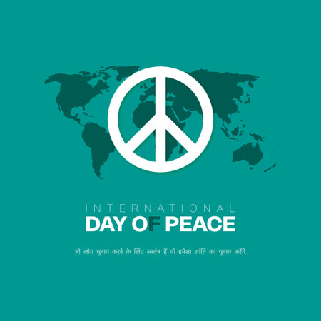 international peace day template with symbol yellow post designのイラスト素材