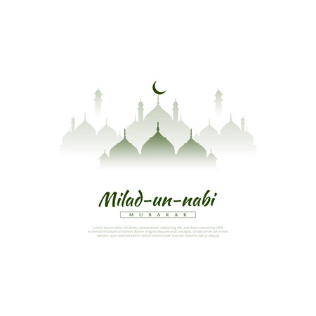 Vector beautiful professional green milad un nabi festival card design vector fileのイラスト素材