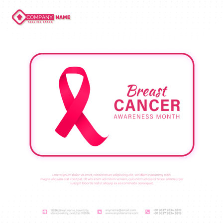 breast cancer awareness month october post or banner designのイラスト素材