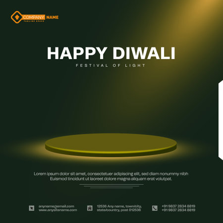 Happy diwali sale display product decorative festival celebration card green background vector fileのイラスト素材