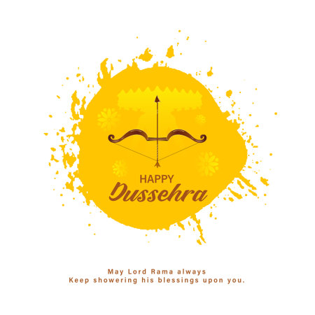 Happy dussehra festival card with ravan and bow arrow post design vector fileのイラスト素材