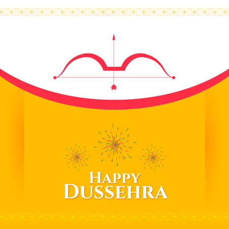 Traditional happy dussehra festival card with bow arrow design vector fileのイラスト素材