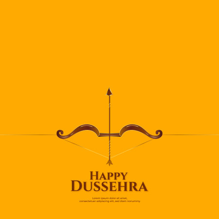 Traditional happy dussehra festival card with bow arrow post or banner design vector fileのイラスト素材