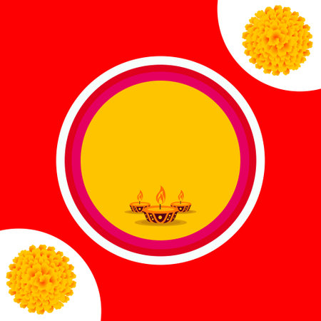 Vector Navratri puja festival cultural celebration card red background vector fileのイラスト素材