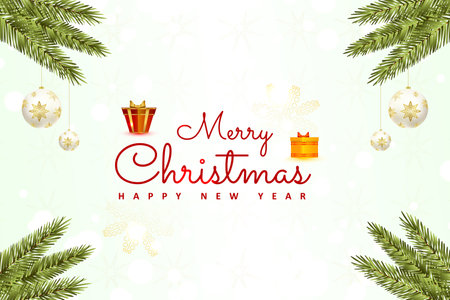 Vector merry christmas realistic greeting card with xmas elements vector fileのイラスト素材