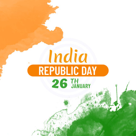 indian republic day water color background design for social media postのイラスト素材