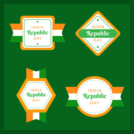India republic day celebration new simple label or badges collection designのイラスト素材