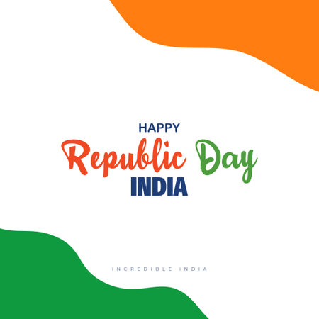 India happy republic day wishes or greeting post or banner design with white background vector illustrationのイラスト素材