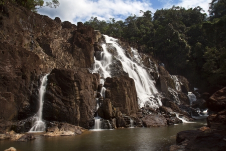 buaya sangkut water fall at malaysia johor national park endau rompin の写真素材