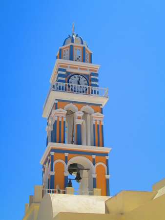 Church tower in Santoriniの写真素材