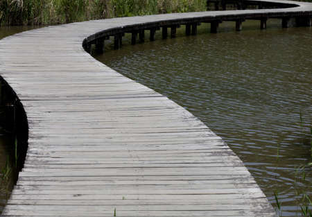 Long Winding Wooden Trail の写真素材