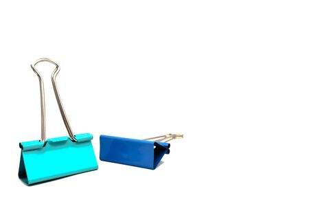 Paper clips.A paper clip is a small piece of bent wire that is used to fasten papers together.A clip for holding sheets of paper together.の写真素材