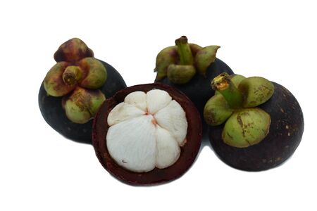 Mangosteen is an exotic, tropical fruit with a slightly sweet and sour flavor. It's originally from Southeast Asia but can be found in various tropical regions around the world.の写真素材