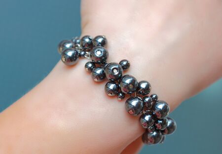 bracelet made from ballsの写真素材