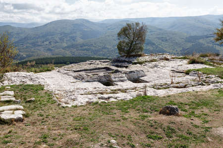 Beautiful view of ancient cave city of Mangup Kaleの写真素材