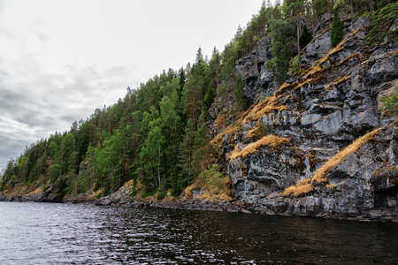 Landscapes of the shores of Lake Ladoga and Ladoga skerries.の写真素材