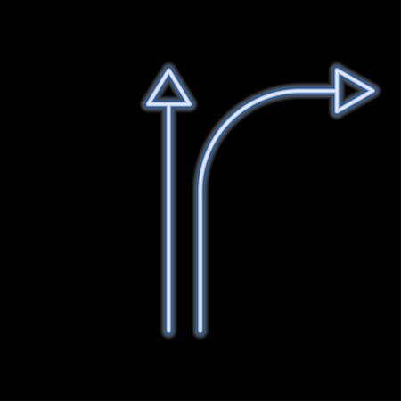 arrow, two ways neon icon. Simple thin line, outline vector of Arrow icons for UI and UX, website or mobile application on dark blue gradient backgroundのイラスト素材