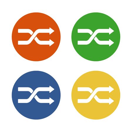 Four Colours Shuffle Icons in trendy flat style isolated on white background, for your web site design, app, UI. Vector illustrationのイラスト素材