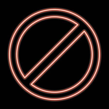 No parking neon sign. Glowing illustration with round red no parking sign. Can be used for roads, traffic, road signs, warningsのイラスト素材