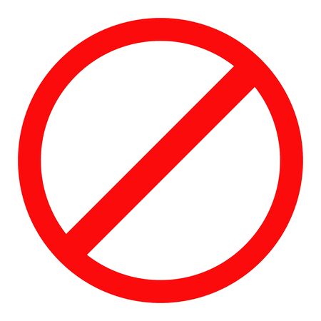 forbidden red sign isolated on whiteのイラスト素材